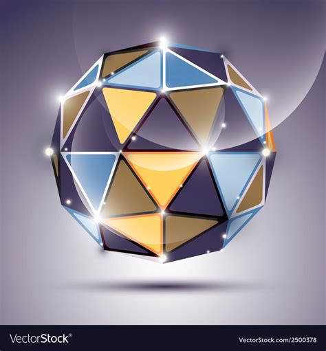 Abstract 3d Gleam Sphere With Geometric Glossy Orb