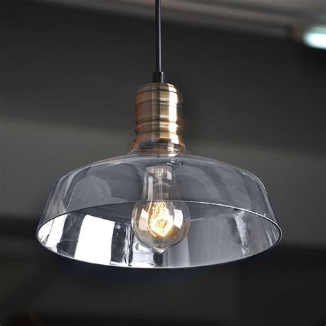 American Industrial Pendant Light Vintage Glass Bowl Pendant Light Hanging Lights Bar Lamps