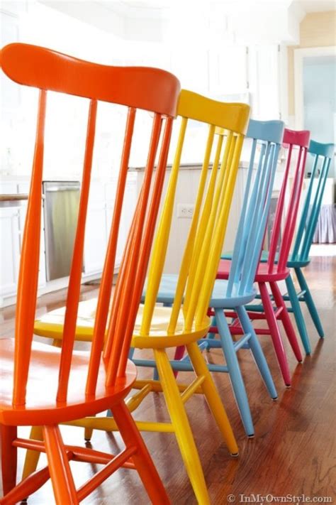 How To Spray Paint Colorful Wooden Chairs Step By Step Diy Tutorial