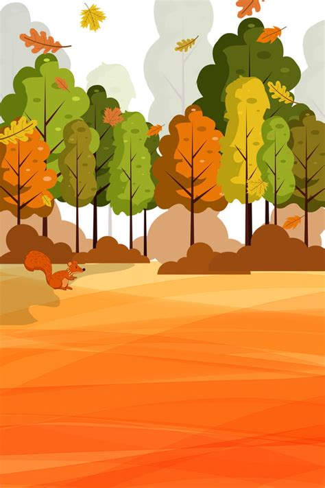Simple Cartoon Fall Autumn Background Wallpaper Image For Free Download