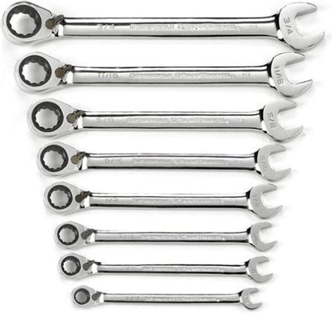 Gearwrench 8 Pc 12 Pt Reversible Ratcheting Combination Wrench Set Sae 9533n Buy Online At