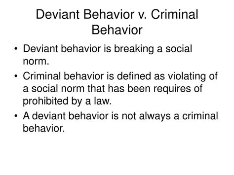 Ppt Morals Norms Deviant Behavior Criminal Behavior