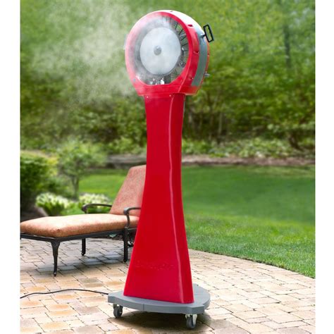 The 21 Gallon Portable Misting Fan Hammacher Schlemmer I Need One Of