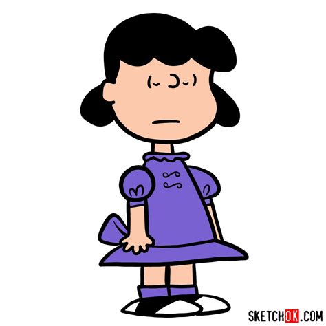 How To Draw Lucy Van Pelt Peanuts Sketchok Easy Drawing Guides Vlrengbr