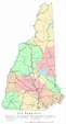 Laminated Map - Large detailed administrative map of New Hampshire ...