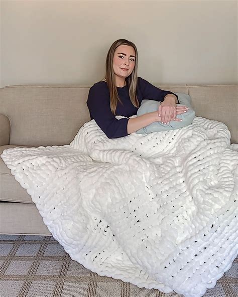 Knit Blanket 50x60chunky Knit Blanket Large Cozy Etsy