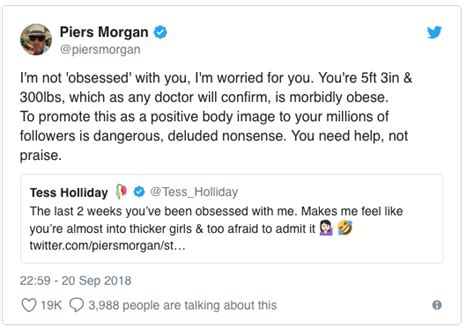 Piers Morgan Tess Holliday War Erupts You’re Morbidly Obese And It’s Going To Kill You Bandt