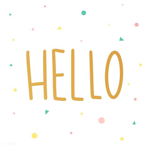 The Word Hello Typography Vector Free Image By Aum