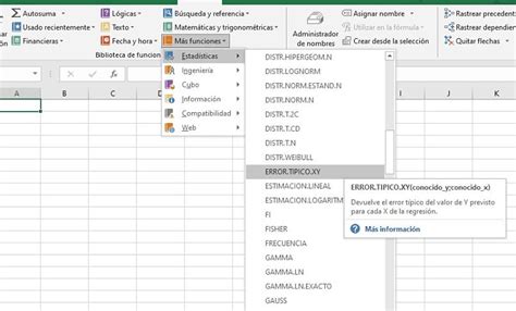 Cómo Calcular El Error Típico En Excel Con La Función Errortipicoxy