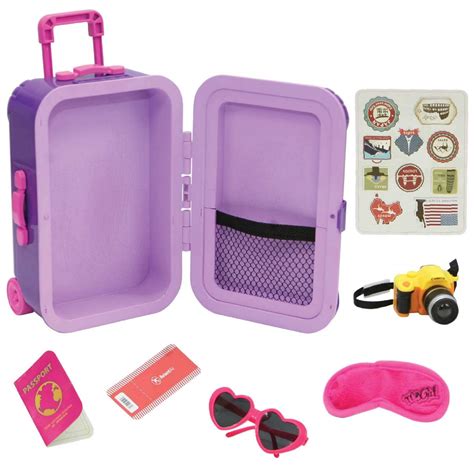 Molly Dolly 18 Inch Doll Travel Suitcase Set Fits Most 18 Dolls
