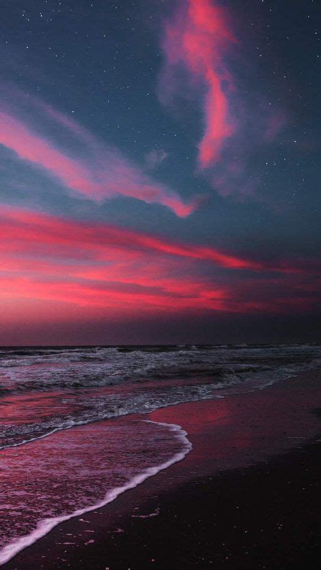Beach Sunset Horizon Clouds Iphone Wallpaper Free