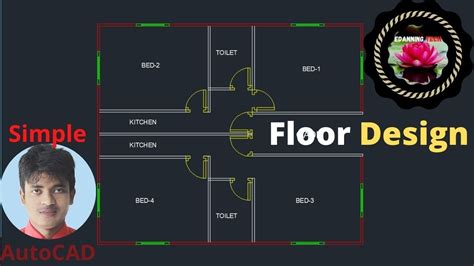 Bangla Tutorial To Draw A Simple Floor Plan Floor Plan In Autocad
