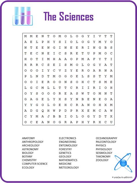 Free Printable Science Word Search Science Words Science Word Search