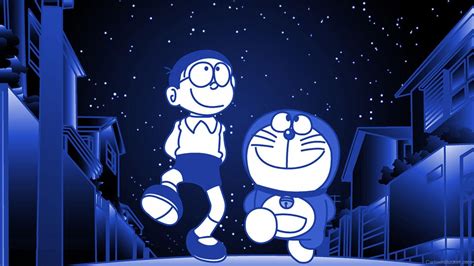 Doraemon Walking With Nobita In Midnight Doraemon Wallpapers Cartoon