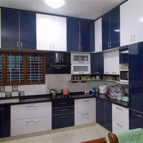 Blue And White Wooden Modular Kitchen, Rs 1200 /square feet Sunshine