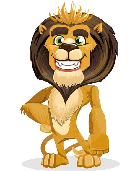 Cartoon Character Lion Illustration Confident With