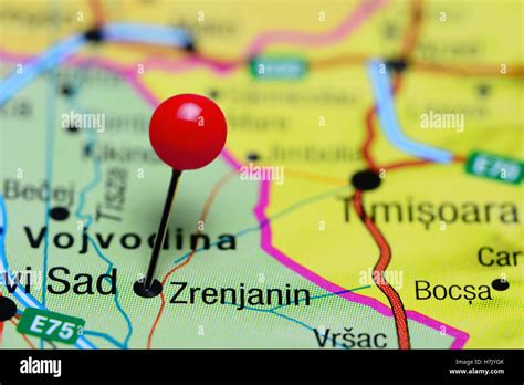 Zrenjanin Pinned On A Map Of Serbia Stock Photo Alamy