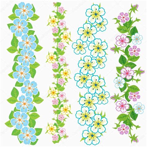Set Of Vector Floral Borders — Stock Vector © Maomirol 18337211
