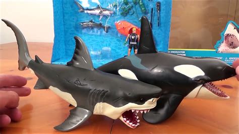 Great White Shark And Killer Whale Playset Animal Planet New Toys