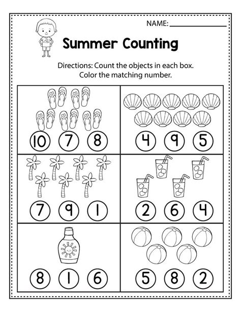 Popsicle Missing Number Summer Math Worksheet For Preschool And