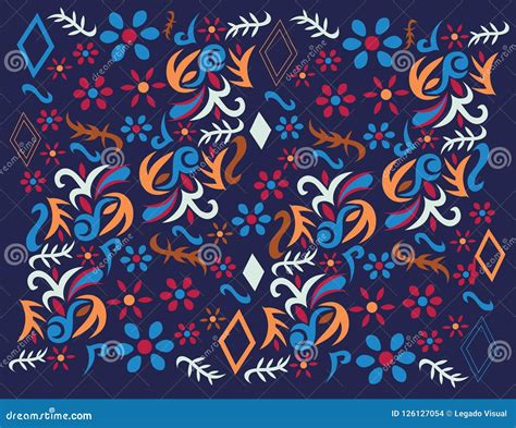 Mexican Colorful Motif Style 1 Stock Illustration Illustration Of
