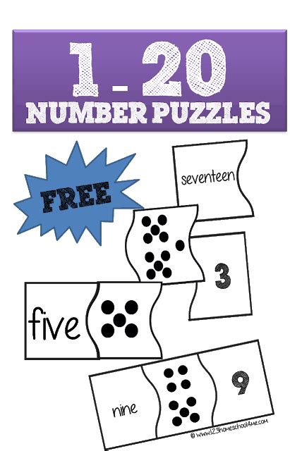 Free Printable Number Puzzles For Kindergarten Numbers Kindergarten
