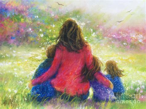 Mother Son Two Daughters Garden Painting By Vickie Wade Pixels