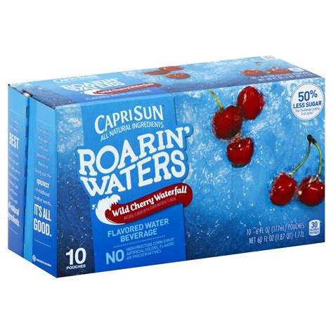 Roarin Waters Flavored Water Beverage Wild Cherry Capri Sun 10 X 6 Fl