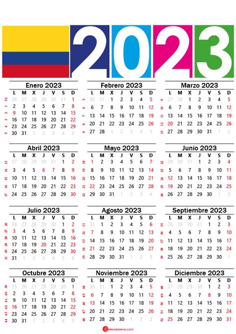 Calendario 2022 Colombia Con Días Festivos Para Imprimir By Best