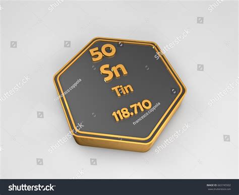 Tin Sn Chemical Element Periodic Table Stock Illustration 665745502