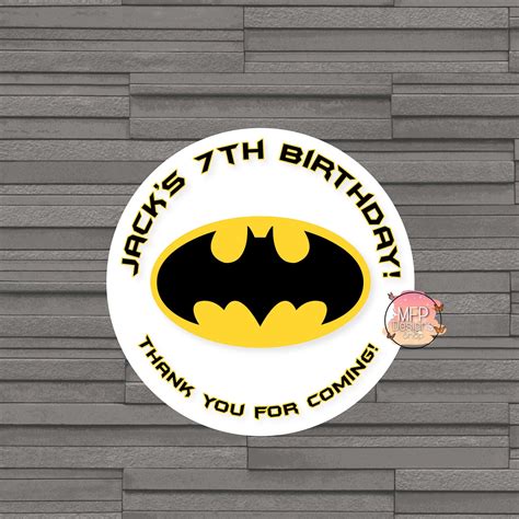 Customized Batman Birthday Stickers Party Favor Stickers Etsy