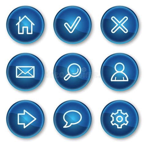 Basic Web Icons Blue Circle Buttons Vector Web Icons Set Blue Circle
