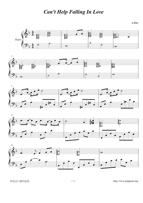 Can T Help Falling In LoveAll Versions Sheet Music Piano Score Free PDF Download HK Pop