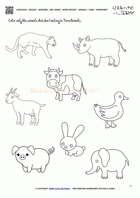 Farm Animals Coloring Pages And Activity Sheets Coloring Home