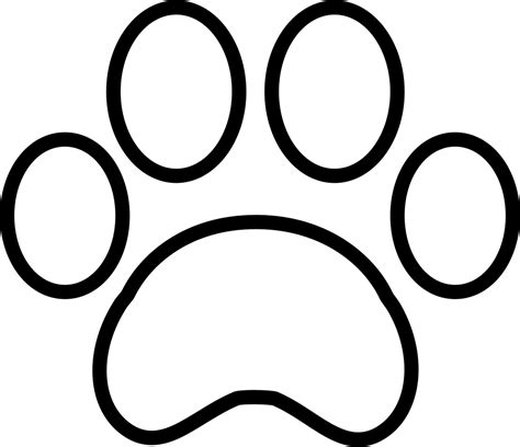 Download Tiger Paw Print Outline White Paw Print Vector Clipart
