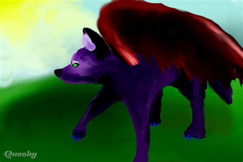 Purple Winged Wolf ← A Fantasy Speedpaint Drawing By Likatrata Queeky