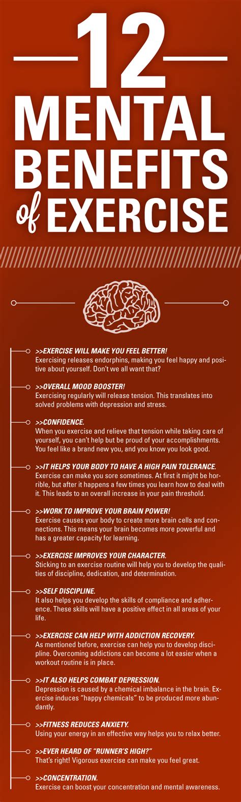 12 Mental Benefits Of Exercise Infographic Digital Information World