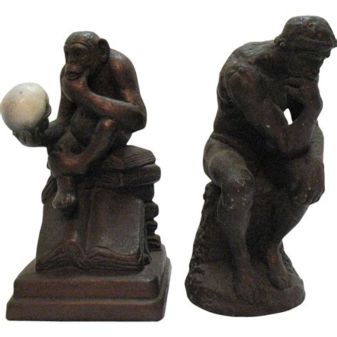 Vintage Austin Productions Sculpture Bookends The Thinker The from teesantiqueorchard on Ruby Lane