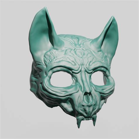 3d Cat Skull Mask Printing Turbosquid 1466094