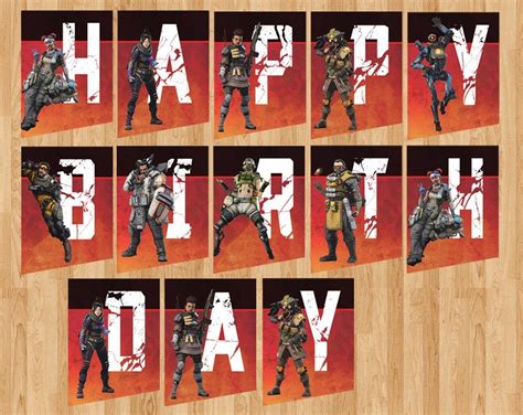 Apex Legends Birthday Banner Apex Legend Flag Pennant Party Etsy