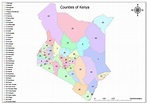 Counties of Kenya Map | Kenya, County map, County