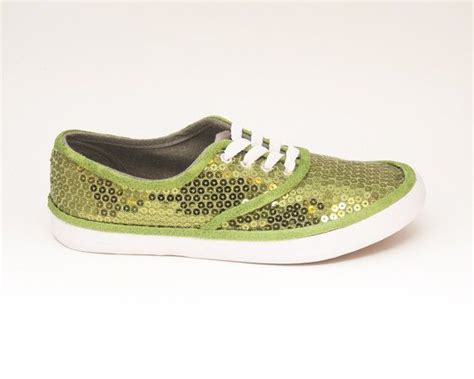 Lime Green Starlight Sequin Sneakers Etsy Plimsoll Shoe Lime Green