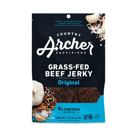 Country Archer Grass Fed Beef Jerky Original Thrive Market