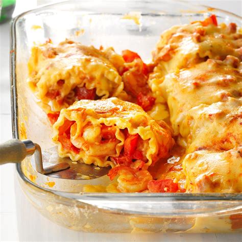 Cajun Shrimp Lasagna Roll Ups Recipe Taste Of Home