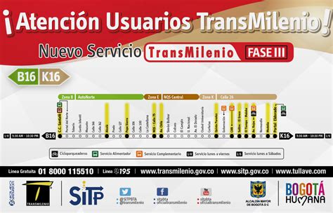 Serán 17 kilómetros de corredores exclusivos para brt (buses de tránsito rápido) que atravesarán. Transmilenio - nuevo servicio B16 - K16 - Portal Eldorado ...