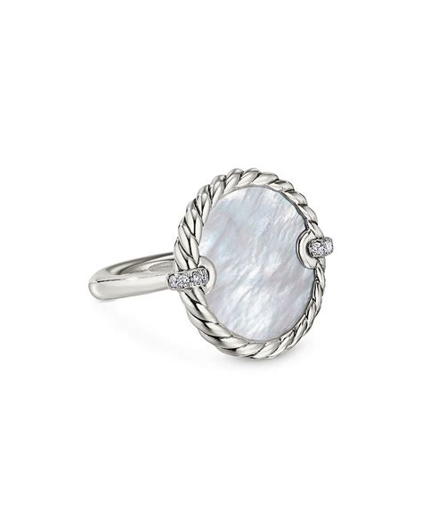 David Yurman Sterling Silver Dy Elements® Mother Of Pearl And Diamond