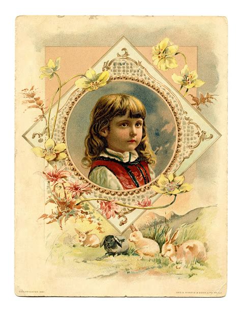 Free Vintage Clip Art Pretty Easter Girl The Graphics