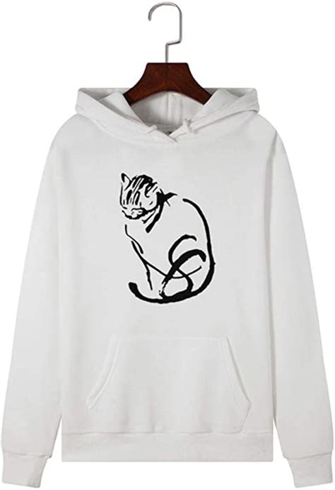 Sweats à Capuche Pour Femmes Sweat à Capuche Encre Peinture Animal Chat