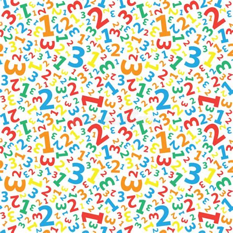 Multicolored 123 Number Background Seamless Stock Vector Illustration