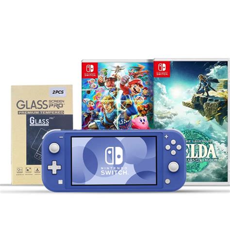 Shop Nintendo Switch Console Lite Two Games Glass Pro Screen With